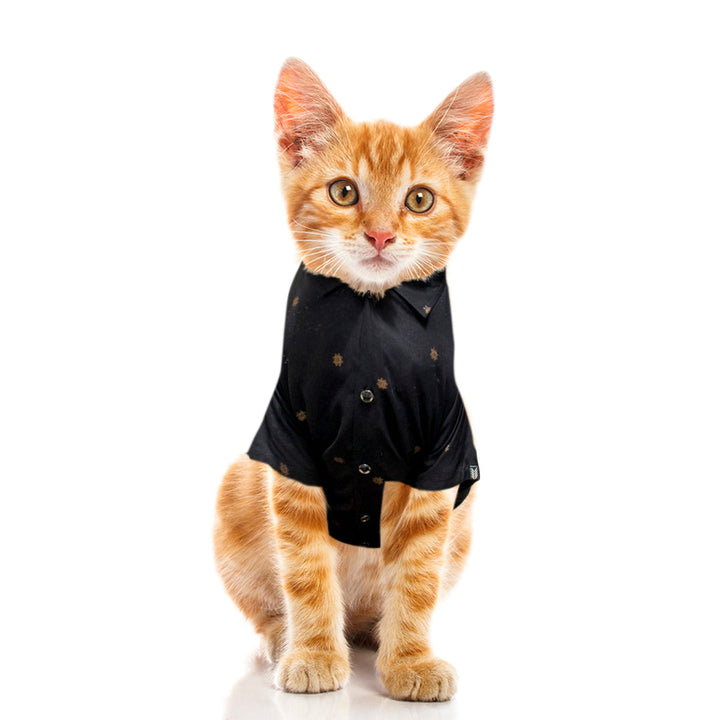Gold Flower Cat Shirt | SoftTech Fabric