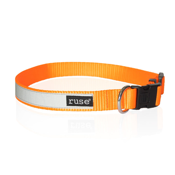 "Guard Dog" Night Glow Printed Reflective Nylon Neck Belt Collar for Dogs
