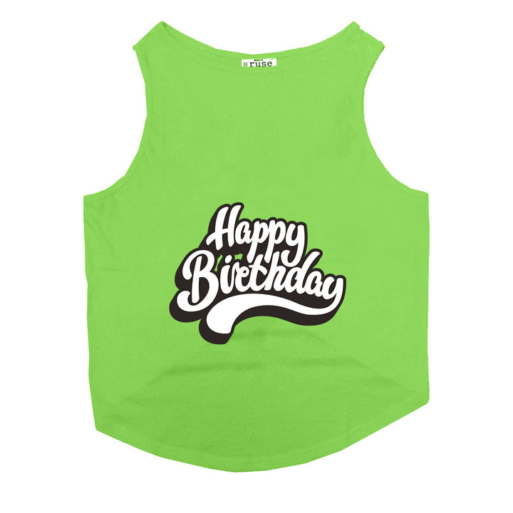 "Happy Birthday" Printed Tank Dog Tee