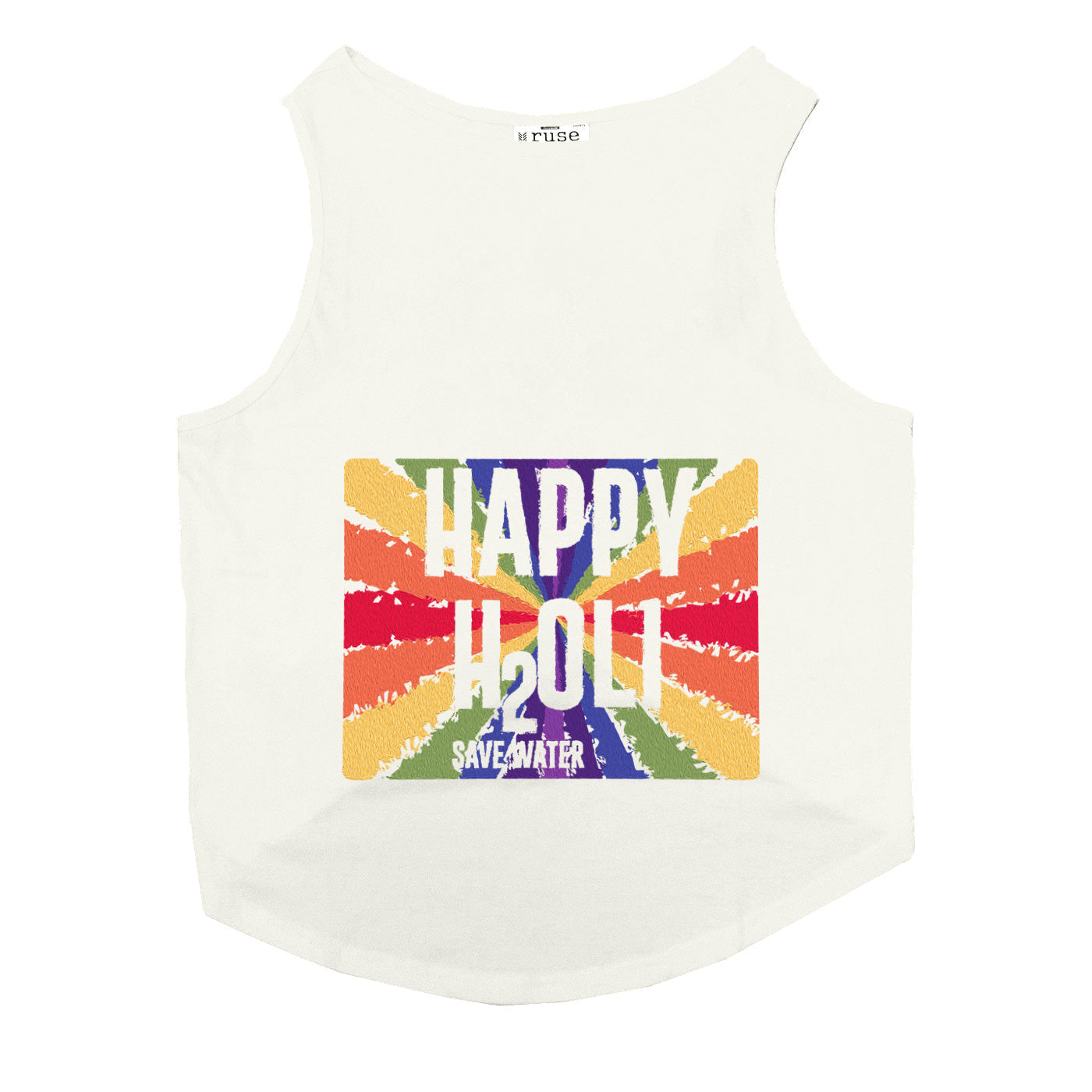 Happy Ruse Happy Holi - Save Water Printed Cat Tank – Ruse