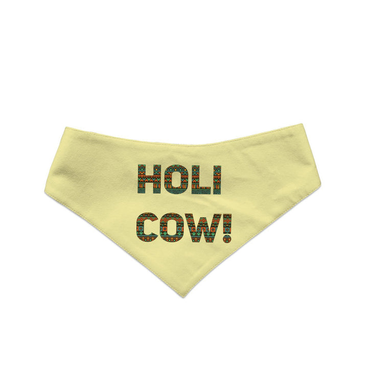 "Holi Cow" Printed and Striped Reversible Bandana for Cats