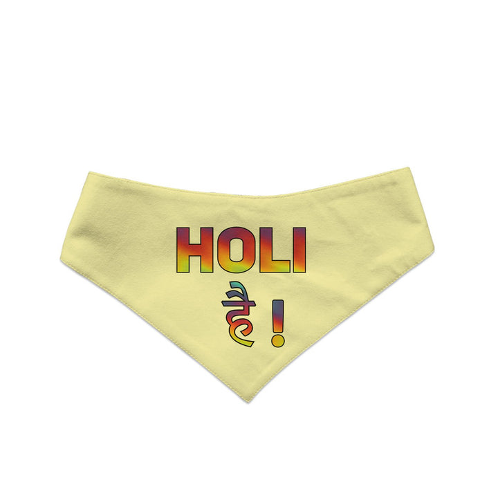 "Holi Hai" Printed and Striped Reversible Bandana for Cats