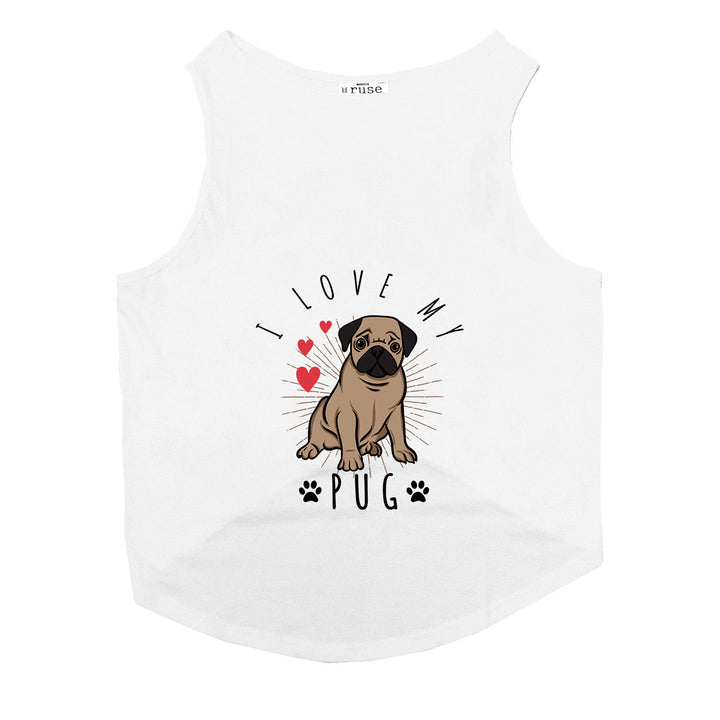 "I Love My Pug" Printed Tank Cat Tee