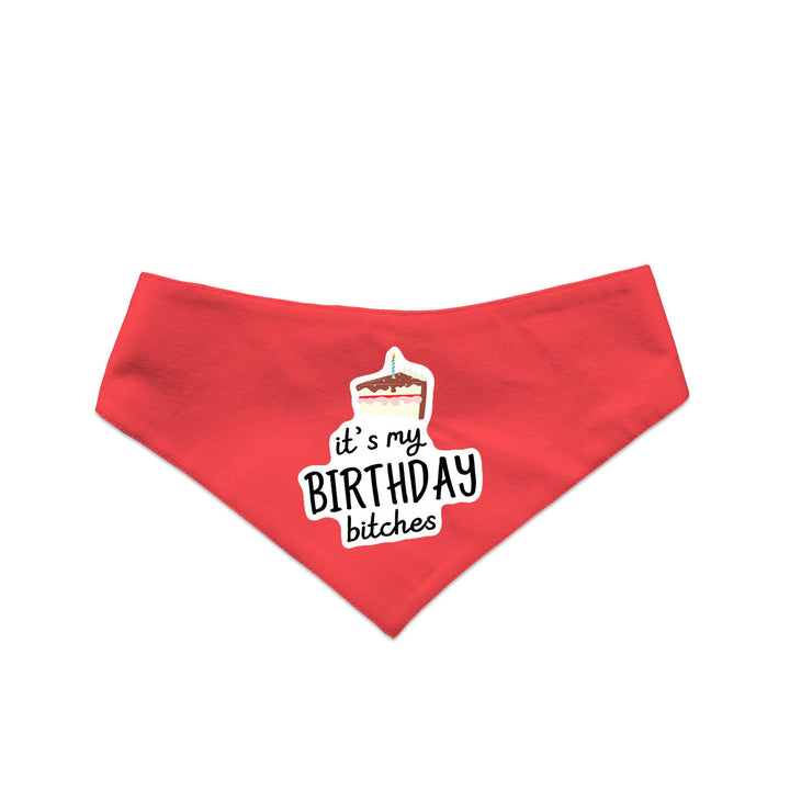 "It's My Birthday Bitches 2" Printed Reversible Bandana for Dogs