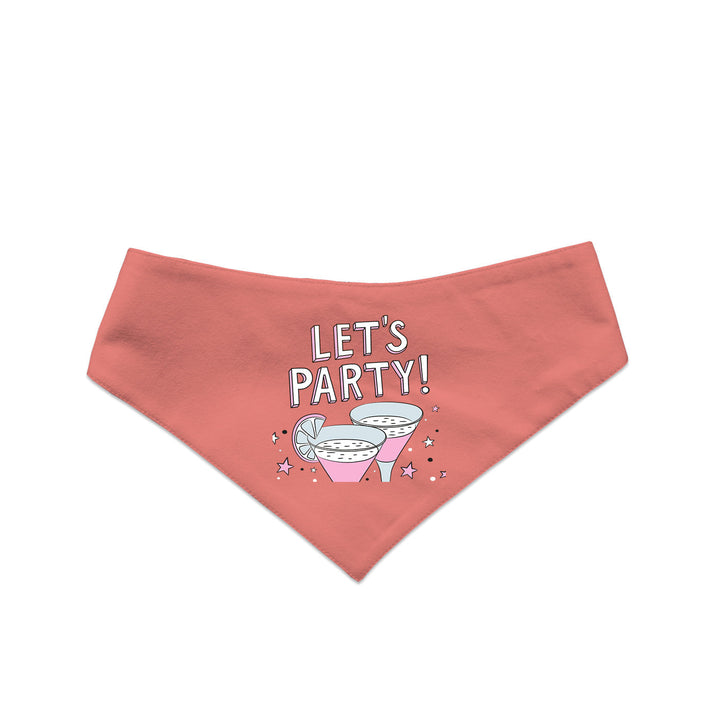"Let's Party" Printed Reversible Bandana for Dogs