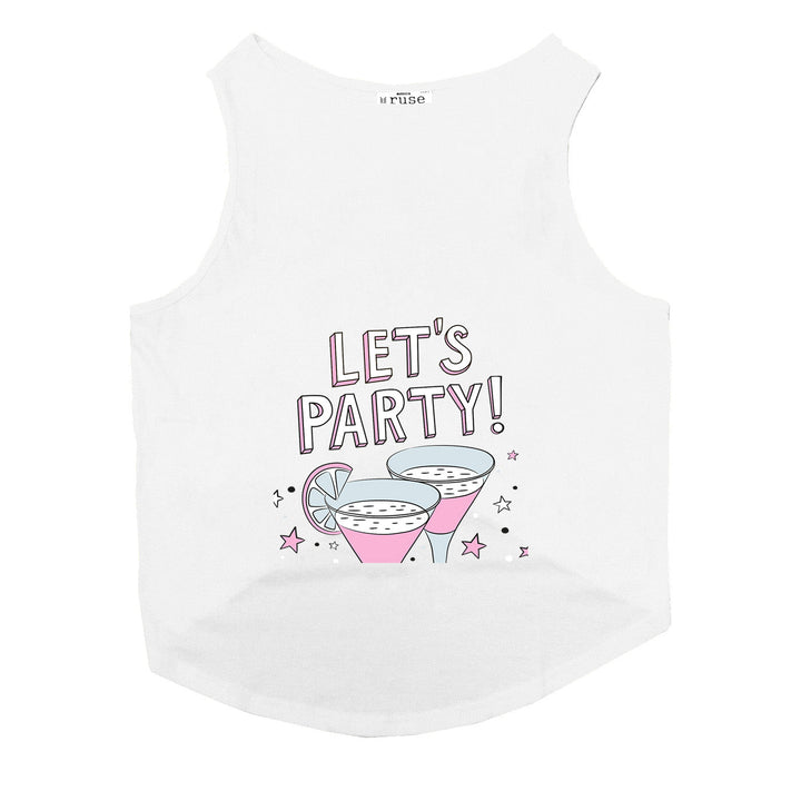 "Let's Party" Printed Tank Dog Tee