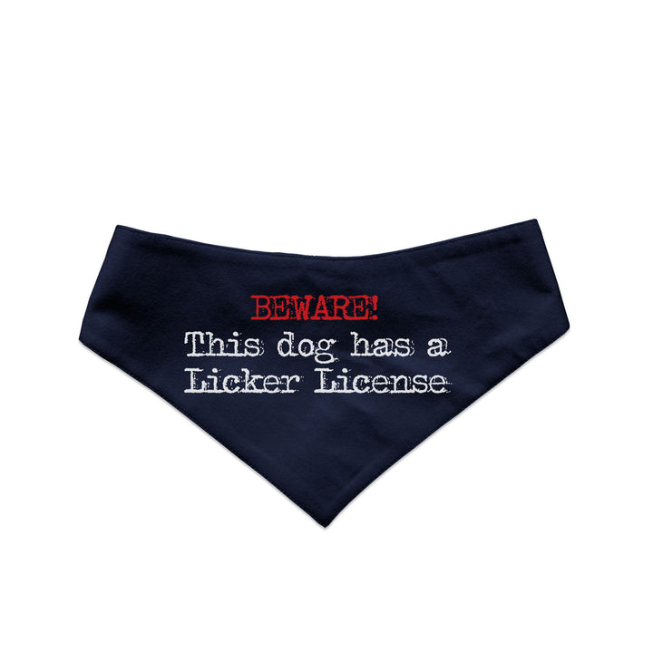 "Licker License" Printed Reversible Bandana for Dogs