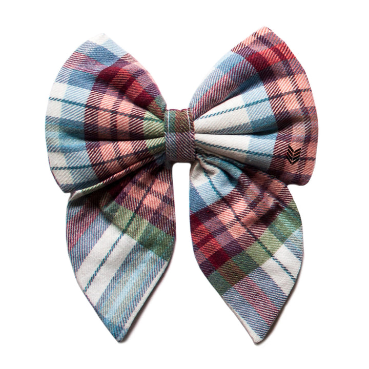 "Lovebirds" Check Upcycled Cat Bowknot Bowtie