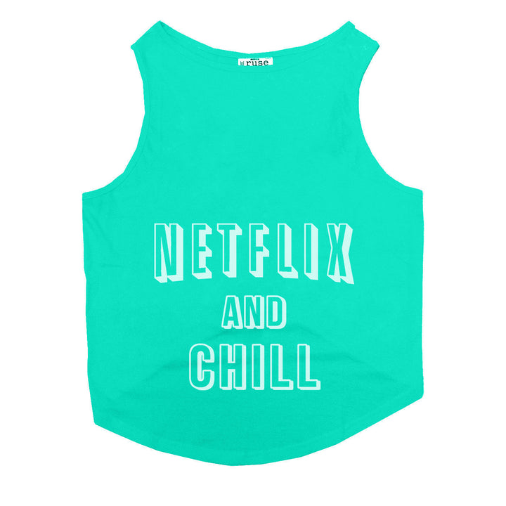 "Netflix And Chill" Night Glow Printed Dog Tee