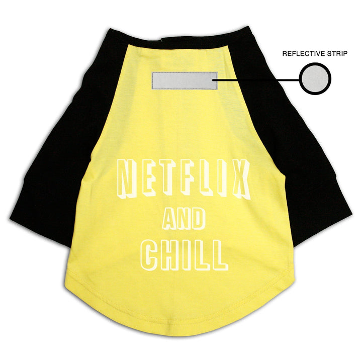 "Netflix And Chill" Night Glow Raglan Dog Tee | Visibilitee Collection