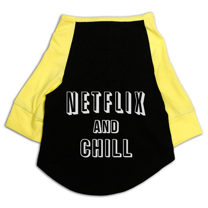Netflix And Chill Raglan Dog Streetwear Tee