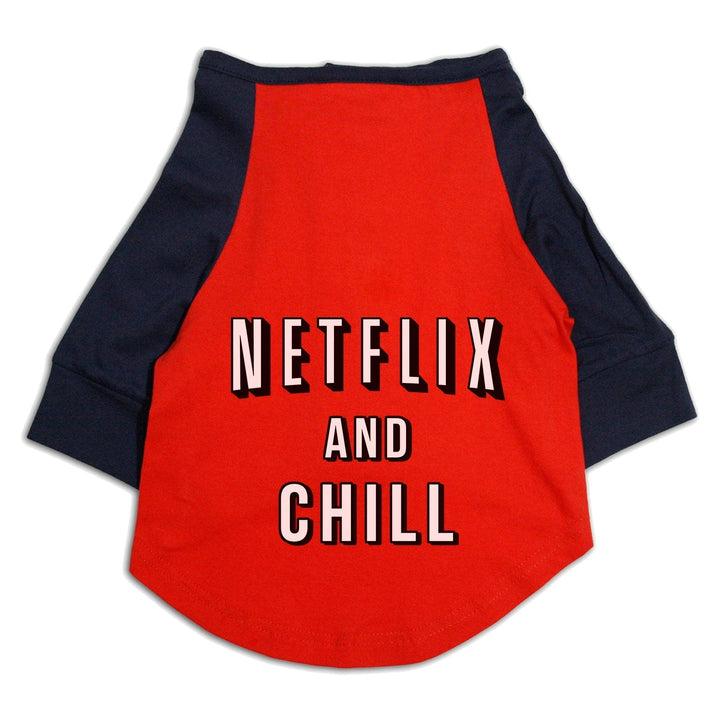 Netflix And Chill Raglan Dog Streetwear Tee
