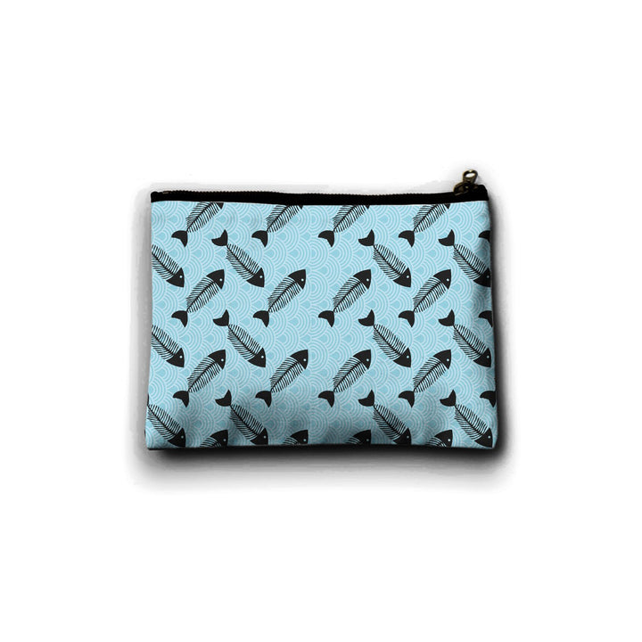 Ruse Off White Blue Fish Skeleton Pet Treat Pouch