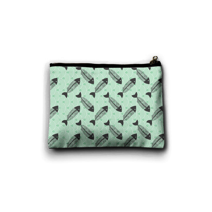 Ruse Off White Green Fish Skeleton Pet Treat Pouch