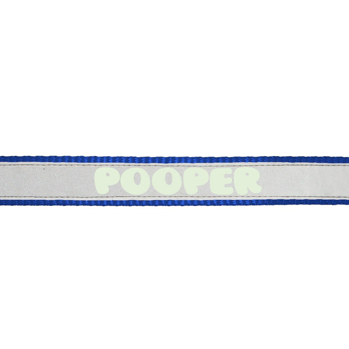 "Pooper" Night Glow Printed Reflective Nylon Neck Belt Collar for Dogs