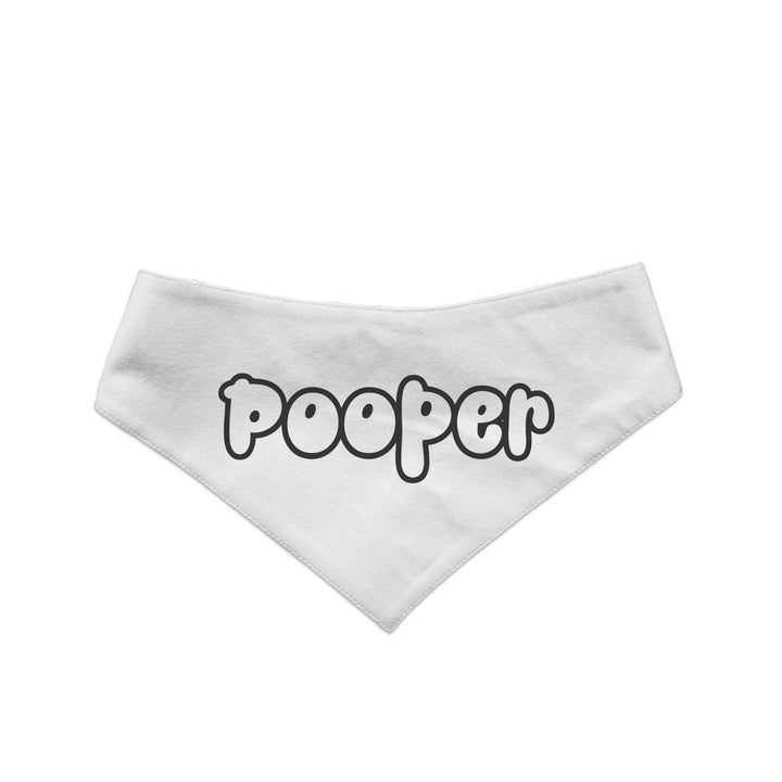 "Pooper" Printed Reversible Bandana for Dogs