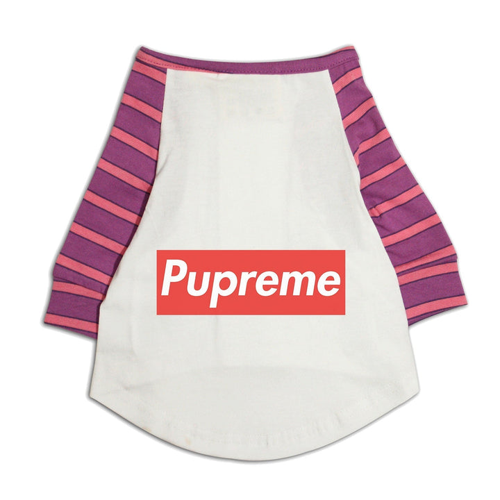 "Pupreme" Striper Raglan Dog Streetwear Tee