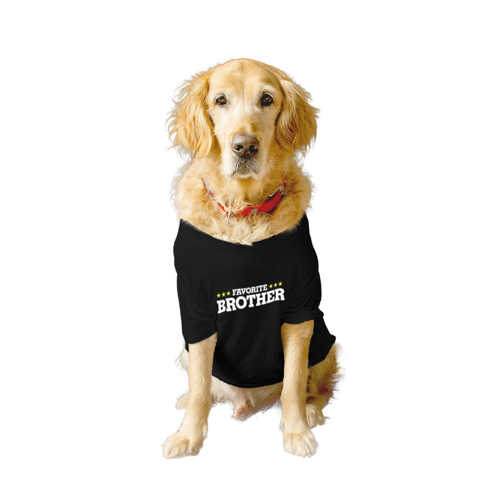 Ruse Basic Crew Neck "Favourite Brother" Printed Half Sleeves Dog Tee