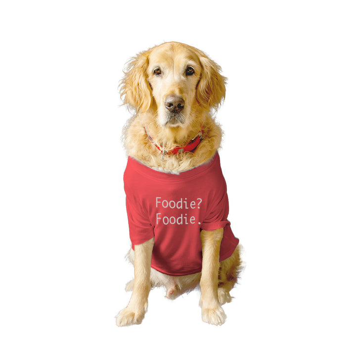 Ruse Basic Crew Neck "Foodie? Foodie." Printed Half Sleeves Dog Tee