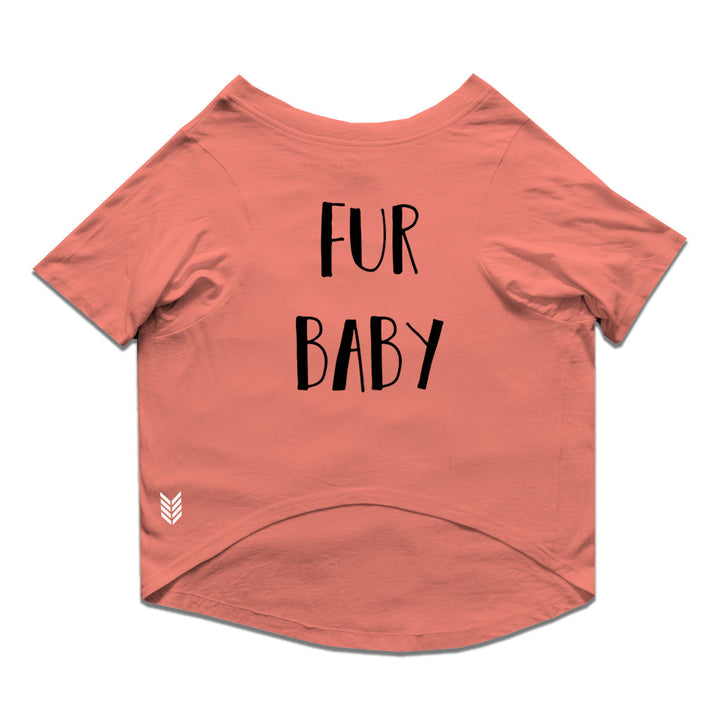 Ruse Basic Crew Neck "Fur Baby" Printed Half Sleeves Dog Tee