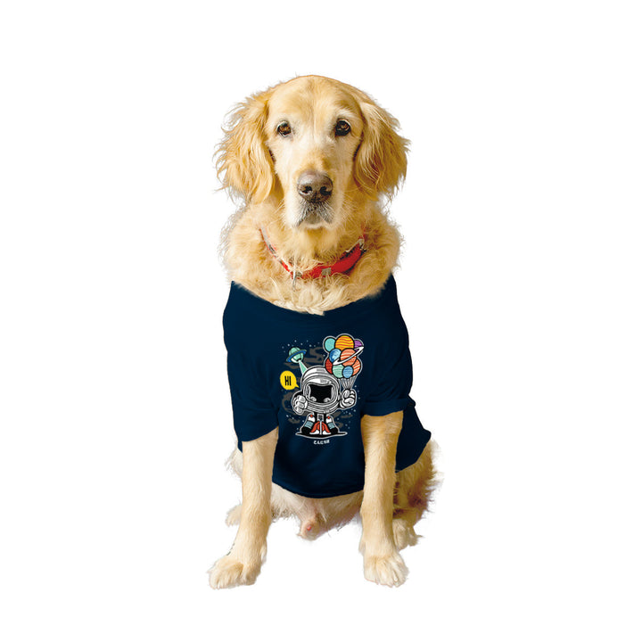 Ruse Basic Crew Neck "Gift From Outer Space" Printed Half Sleeves Dog Tee