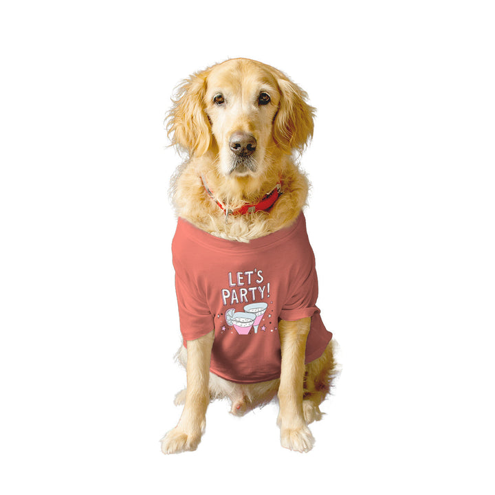 Ruse Basic Crew Neck "Let's Party" Printed Half Sleeves Dog Tee