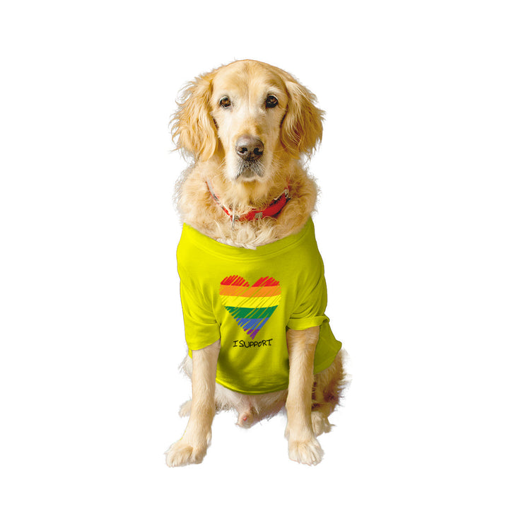 Ruse Basic Crew Neck "LGBTQ-1" Printed Half Sleeves Dog Tee