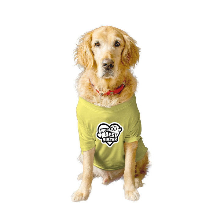 Ruse Basic Crew Neck "World's Best Sister" Printed Half Sleeves Dog Tee