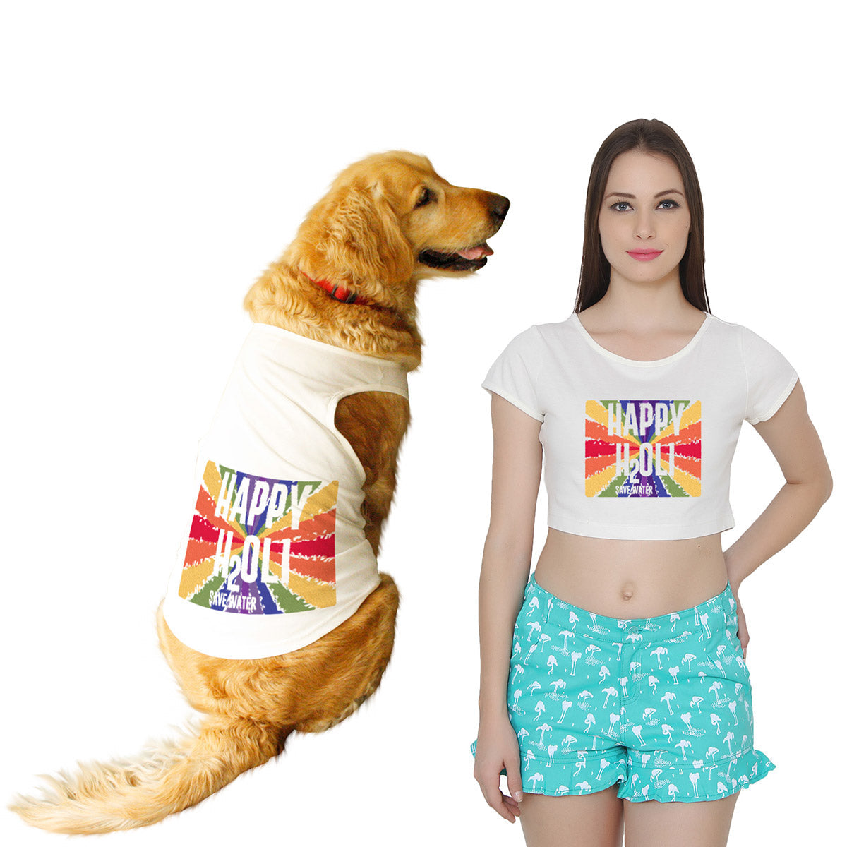 Happy Ruse Ruse Twinning Women Crop Top & Dog Tank