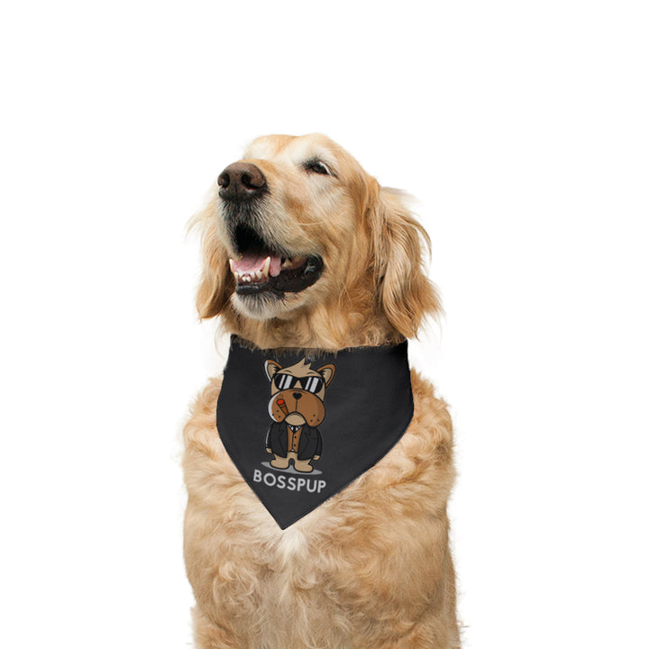 "Bosspup" Printed Reversible Bandana for Dogs