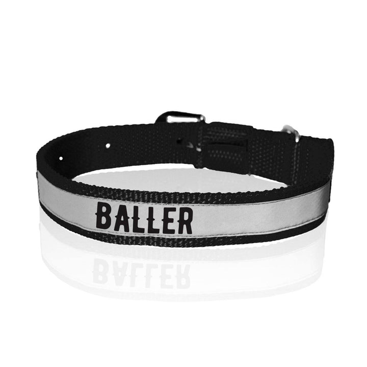"Baller" Printed Reflective Nylon Neck Belt Collar for Dogs