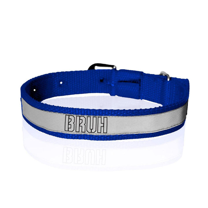 Bruh Printed Reflective Nylon Neck Belt Collar for Dogs