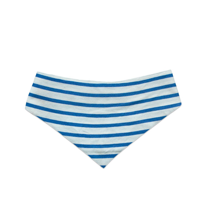 Blue Curacao Striped and Off White Solid Reversible Bandana for Dogs