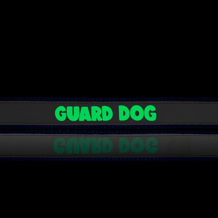 "Guard Dog" Night Glow Printed Reflective Nylon Neck Belt Collar for Dogs