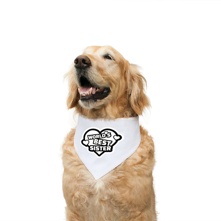 "World's Best Sister" Printed Reversible Bandana for Dogs