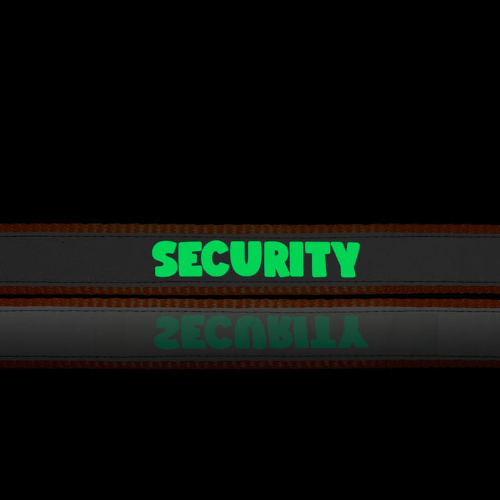 "Security" Night Glow Printed Reflective Nylon Neck Belt Collar for Dogs