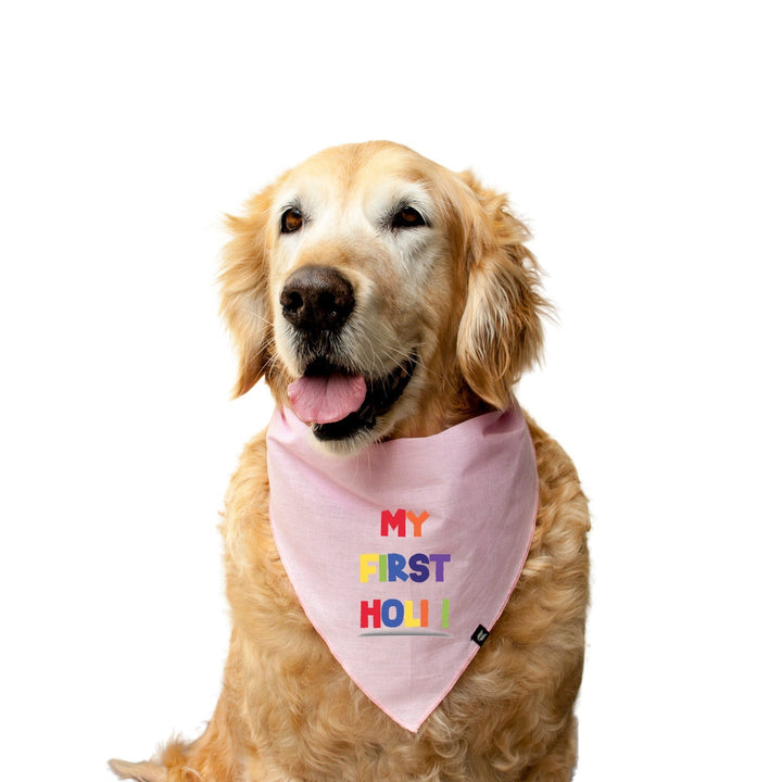 "My First Holi" Printed Knotty Dog Bandana
