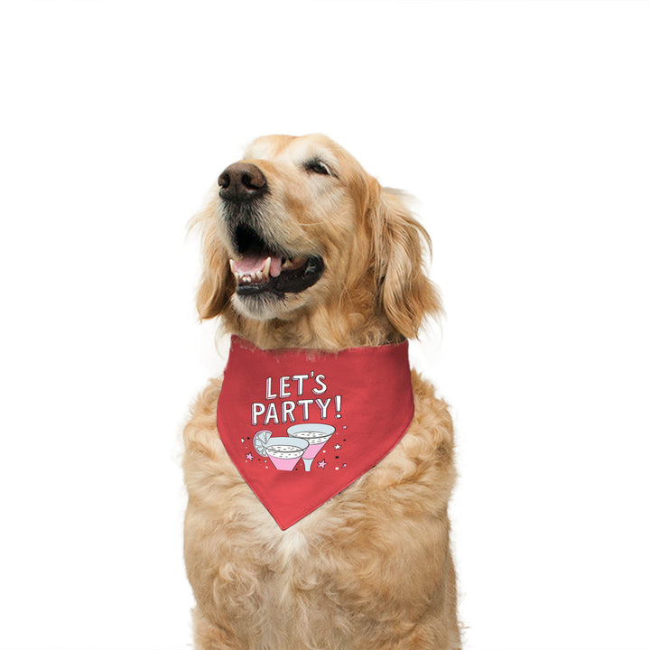 "Let's Party" Printed Reversible Bandana for Dogs