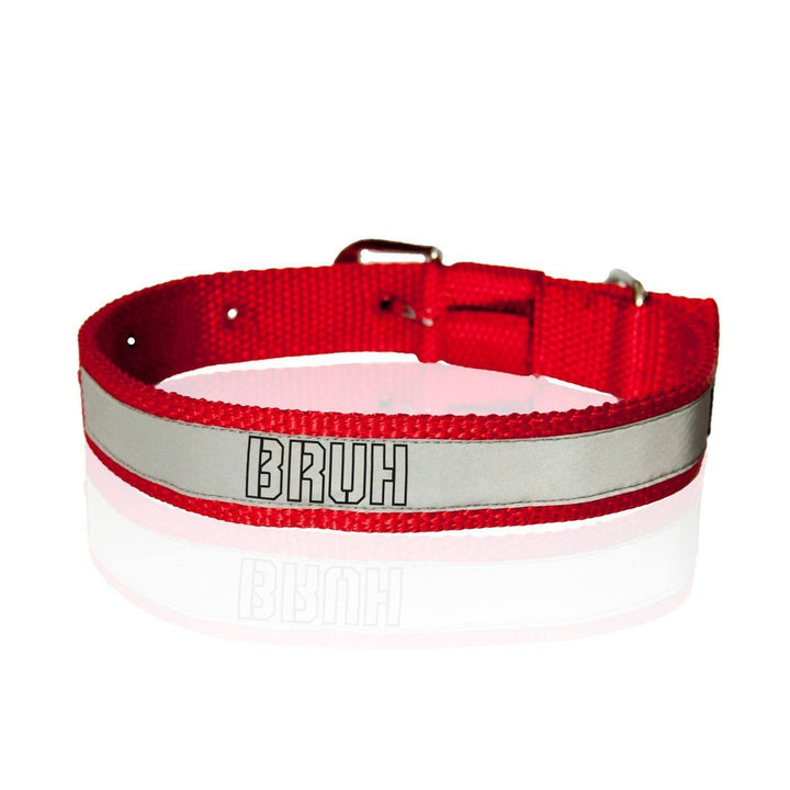 "Bruh" Printed Reflective Nylon Neck Belt Collar for Dogs