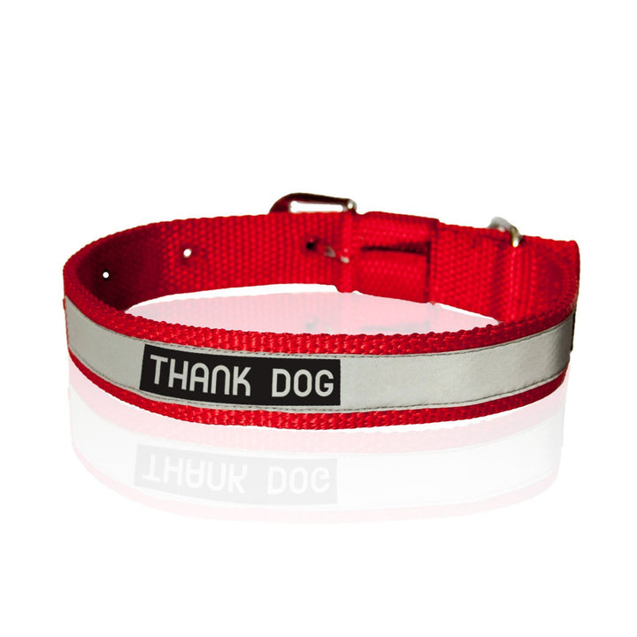 "Thank Dog" Printed Reflective Nylon Neck Belt Collar for Dogs