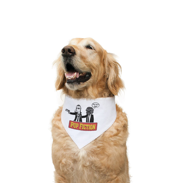 "Pup Fiction" Printed Reversible Bandana for Dogs