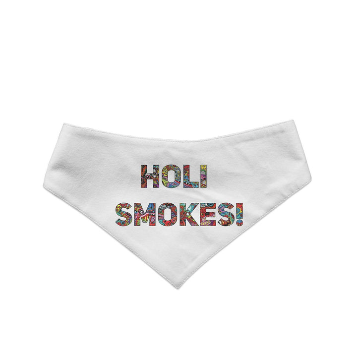 "Holi Smokes" Printed and Striped Reversible Bandana for Dogs