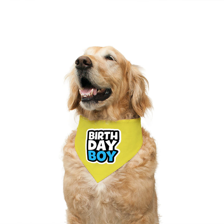 "Birthday Boy Too" Printed Reversible Bandana for Dogs