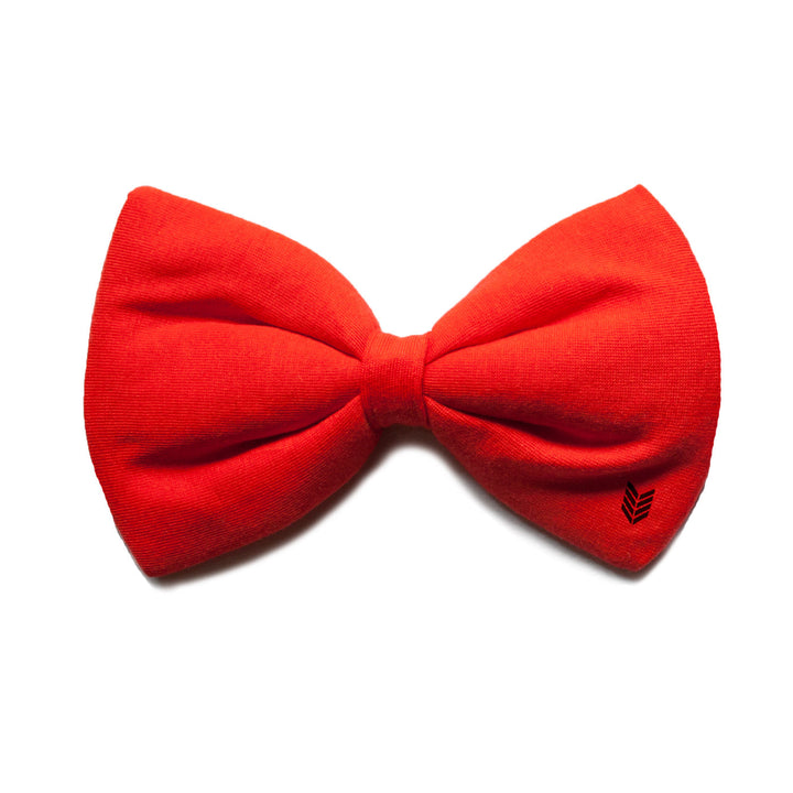 Solid Upcycled Cotton Puffy Dog Bow Tie
