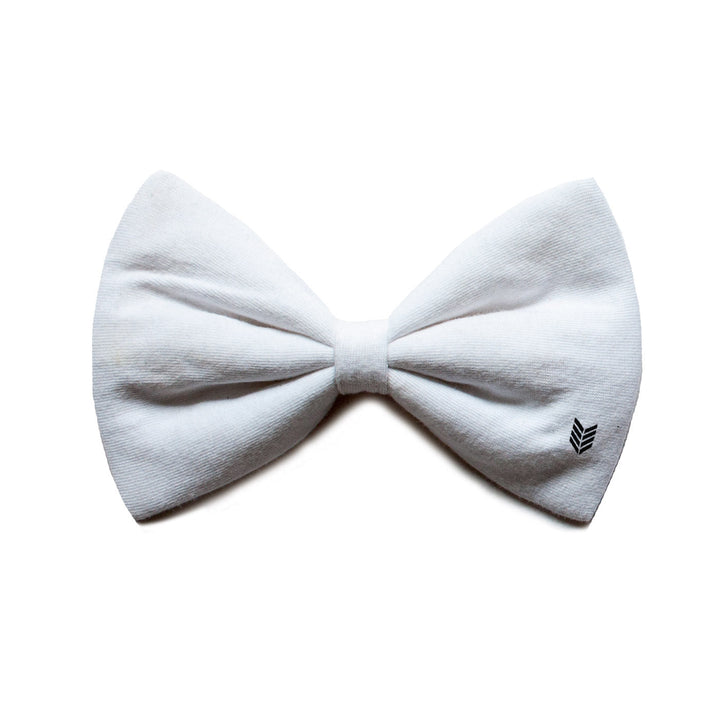 Solid Upcycled Cotton Puffy Dog Bow Tie