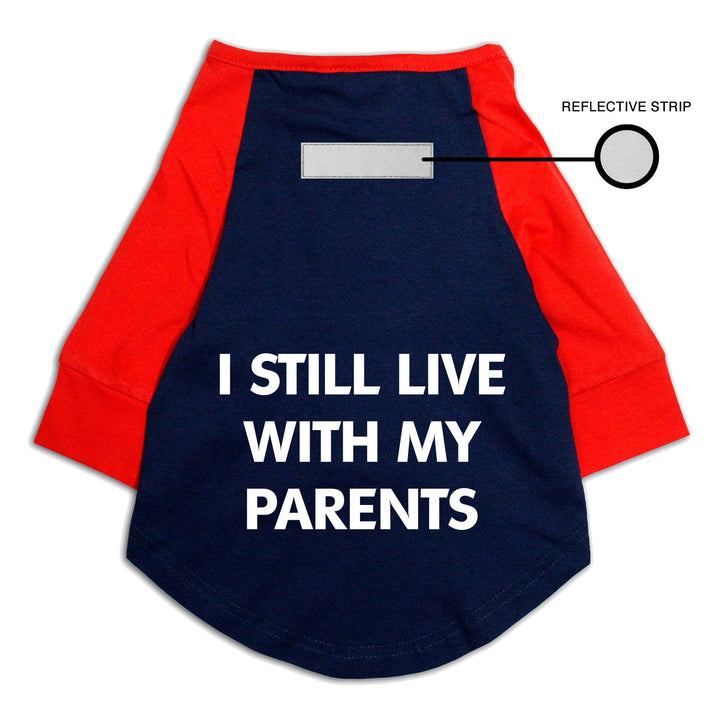 "Still Live With My Parents" Night Glow Raglan Dog Tee | Visibilitee Collection