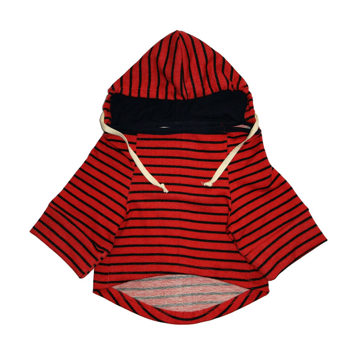 Striped Full Sleeves With Drawstring Dog Jumper Hoodie
