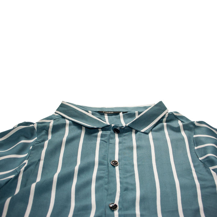 Teal Striper Cat Shirt | SoftTech Fabric