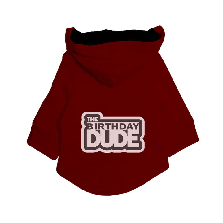 "The Birthday Dude" Printed Dog Hoodie Jacket