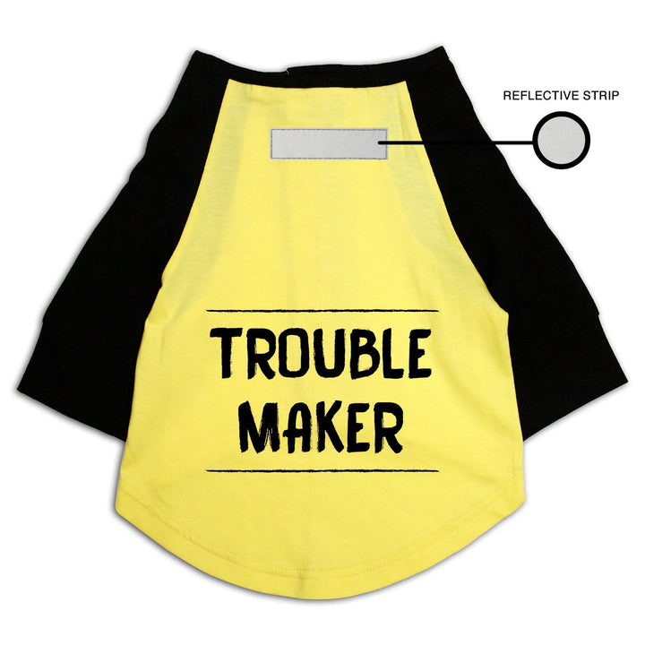 Troublemaker Reflective Raglan Dog Tee | Visibilitee Collection